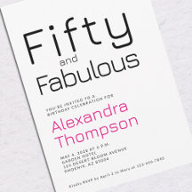 Minimaal Fifty en Fabulous 50ste verjaardagsfeestj