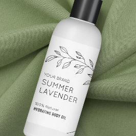 Minimaal Floral 4 OZ 120ml Kosmetisch Flessenetike Rechthoekige Sticker