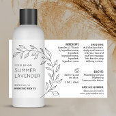 Minimaal Floral 4 OZ 120ml Kosmetisch Flessenetike Rechthoekige Sticker