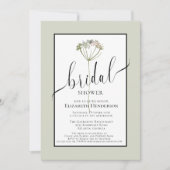 Minimaal Floral Sage Green Script-Vrijgezellenfees Kaart (Voorkant)