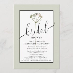 Minimaal Floral Sage Green Script-Vrijgezellenfees Kaart