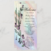 Minimaal Flower Wedding Programma Programmakaart (Voorkant / Achterkant)