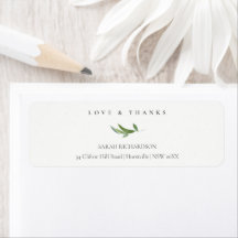 Minimaal Foliage Greenery Address Love & Bedankt