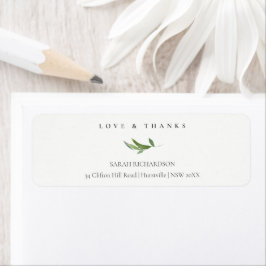 Minimaal Foliage Greenery Address Love & Bedankt Etiket
