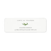 Minimaal Foliage Greenery Address Love & Bedankt Etiket (Voorkant)