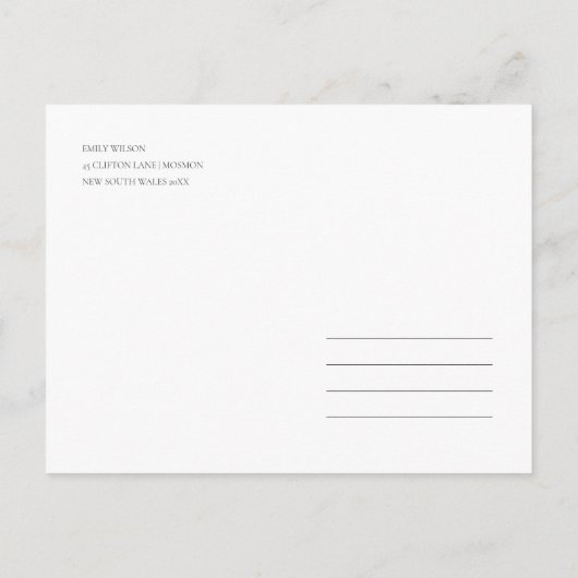 MINIMAAL FOLIAGE GREENERY WATERVERF BEWAREN DE DAT AANKONDIGINGSKAART (Achterkant)