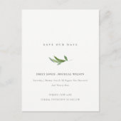 MINIMAAL FOLIAGE GREENERY WATERVERF BEWAREN DE DAT AANKONDIGINGSKAART (Voorkant)