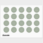 Minimaal formeel script landelijke saliegroene tro ronde sticker (Vel)