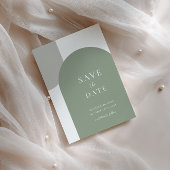 Minimaal formeel script Sage Groene Boog Boho Brui Save The Date