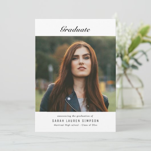 MINIMAAL |  foto afstudeer diner Kaart (Staand voorkant)