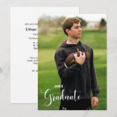 Minimaal foto Afstuderen en receptie uitnodiging (Voorkant / Achterkant)