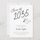 Minimaal Foto Afstuderen Pet Zwart-wit Kaart (Voorkant)