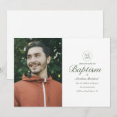 Minimaal Foto Kerk Logo Christelijk Doopsel Kaart (Voorkant / Achterkant)