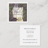 Minimaal foto-Lijst en elegant script Vierkante Visitekaartje (Voorkant / Achterkant)