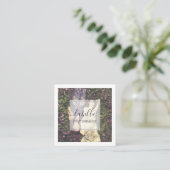 Minimaal foto-Lijst en elegant script Vierkante Visitekaartje (Staand voorkant)