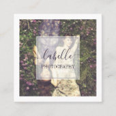 Minimaal foto-Lijst en elegant script Vierkante Visitekaartje (Voorkant)