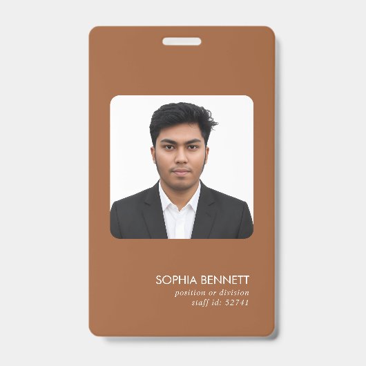 Minimaal foto professioneel identiteitsontwerp badge (Voorzijde)