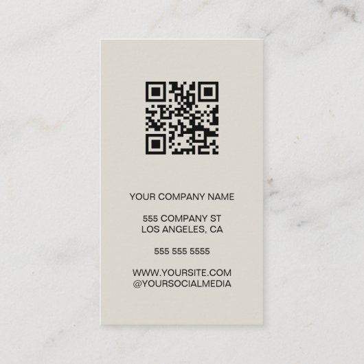 Minimaal Foto QR Foto Professioneel Visitekaartje (Achterkant)