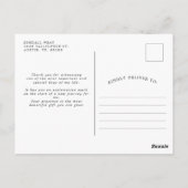 Minimaal fotohoogtepunt | Afstuderen Bedankt Briefkaart (Achterkant)