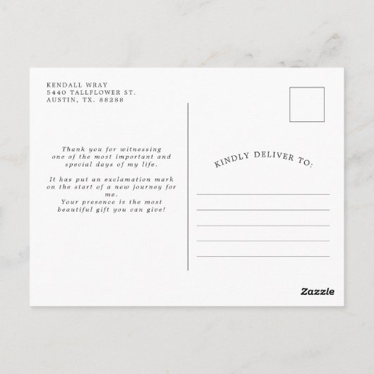 Minimaal fotohoogtepunt | Afstuderen Bedankt Briefkaart (Achterkant)