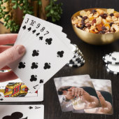 Minimaal Fotoschrift "Verloofd" Aangepaste Initial Pokerkaarten (Insitu)