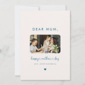 Minimaal fotoscript Hearts Happy Mothers Day Kaart (Voorkant)