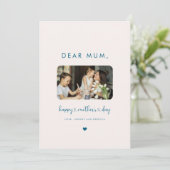 Minimaal fotoscript Hearts Happy Mothers Day Kaart (Staand voorkant)