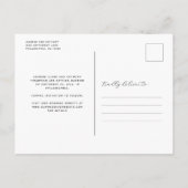 Minimaal fotoscript Terracotta Sla de datum op Aankondigingskaart (Achterkant)