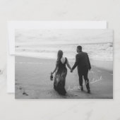 Minimaal Fotoscript Wedding Elopement & Receptie Kaart (Voorkant)