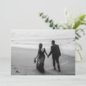 Minimaal Fotoscript Wedding Elopement & Receptie Kaart (Staand voorkant)