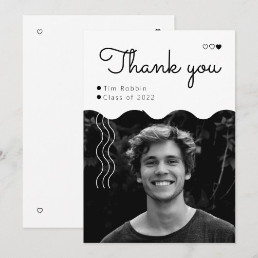 Minimaal fragment met foto-Afstuderen Bedankkaart (Voorkant / Achterkant)