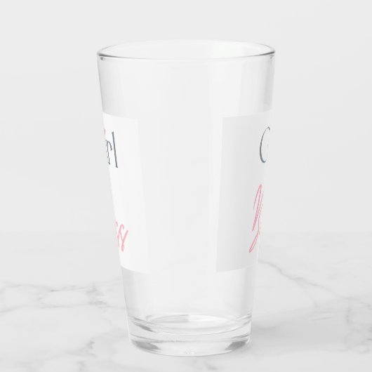 Minimaal fragment van Woordtekst van Girl Boss Glas (Rechts)