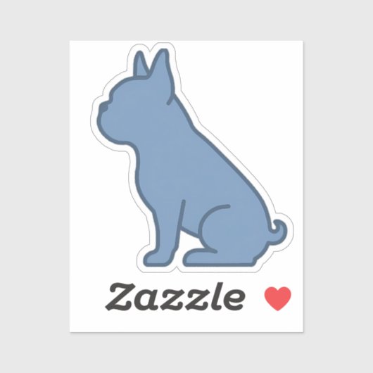 Minimaal Frans Bulldog-ontwerp Sticker (Vel)