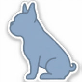 Minimaal Frans Bulldog-ontwerp Sticker (Voorkant)