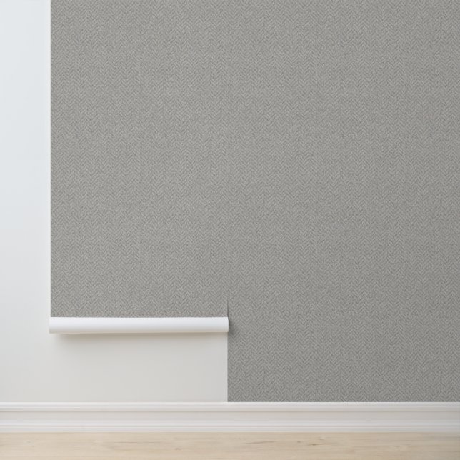 Minimaal Frans geweven linnen rookgrijs grasdoek Behang (Applicatie)