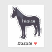  minimaal Friesian Horse Silhouette Sticker (Vel)