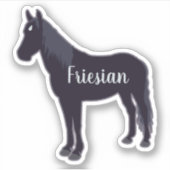  minimaal Friesian Horse Silhouette Sticker (Voorkant)