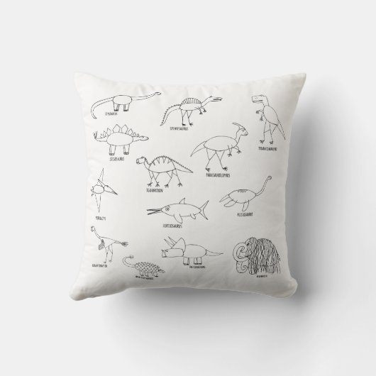 Minimaal Funny Educational Dinosaur Dino Kinder Kussen (Achterkant)