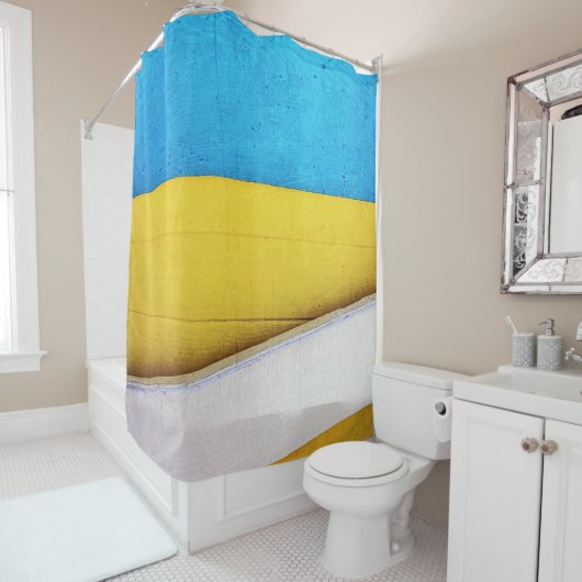 Minimaal geaccentueerd gebouw Abstracte door STayl Douchegordijn (In situ)