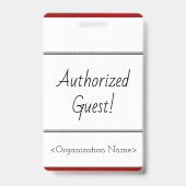 Minimaal "Geautoriseerde gast!"-Badge Badge (Achterkant)