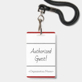 Minimaal "Geautoriseerde gast!"-Badge Badge (Achterkant met lanyard)