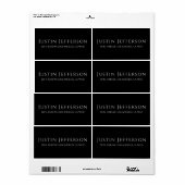 Minimaal geavanceerd | Zwart retouradres Etiket (Full Sheet)