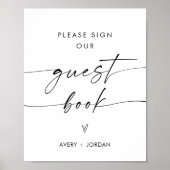 Minimaal gebarenteken voor gastboeken | Moderne br Poster (Voorkant)