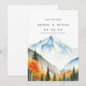 Minimaal gebergte save the date (Voorkant / Achterkant)