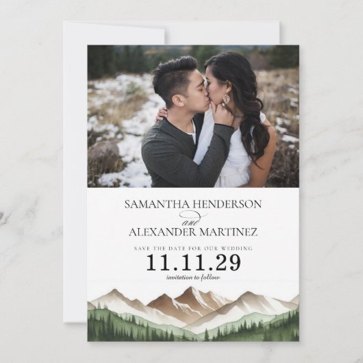 Minimaal gebergte save the date (Voorkant)