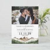 Minimaal gebergte save the date (Staand voorkant)