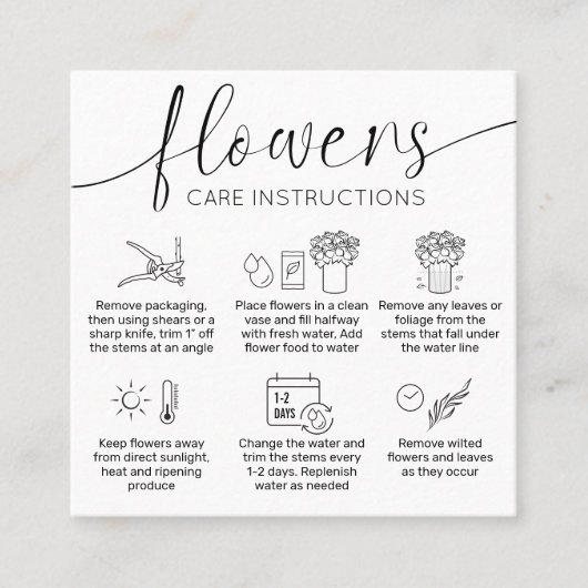 Minimaal gebogen Bouquet Health Guide Hartelijk da Vierkante Visitekaartje (Voorkant)