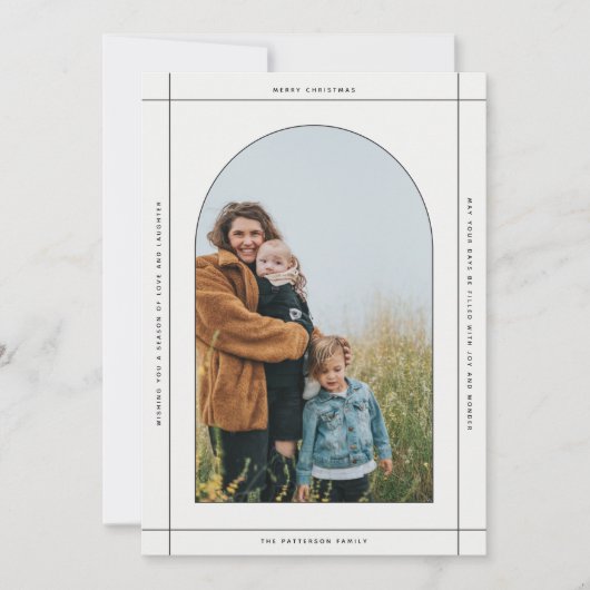 Minimaal gebogen kerstfoto feestdagenkaart (Voorkant)