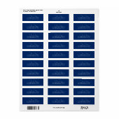 Minimaal gebold blauw scriptlabel etiket (Full Sheet)