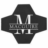 Minimaal gebold monogram | Naam Zwart Voetbal (Enkel)